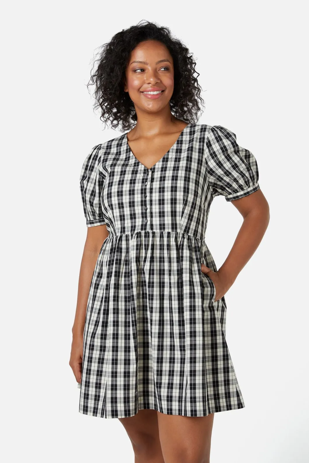 Juno Check Smock Dress