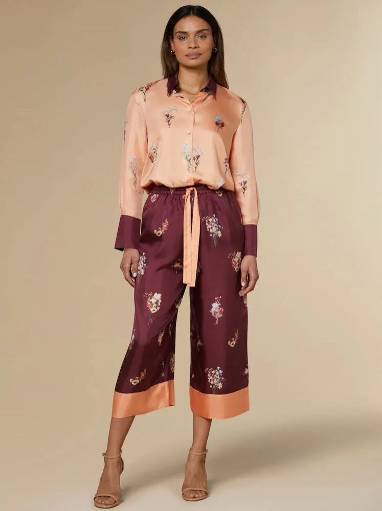 Kelsi Silk Trousers Burgundy