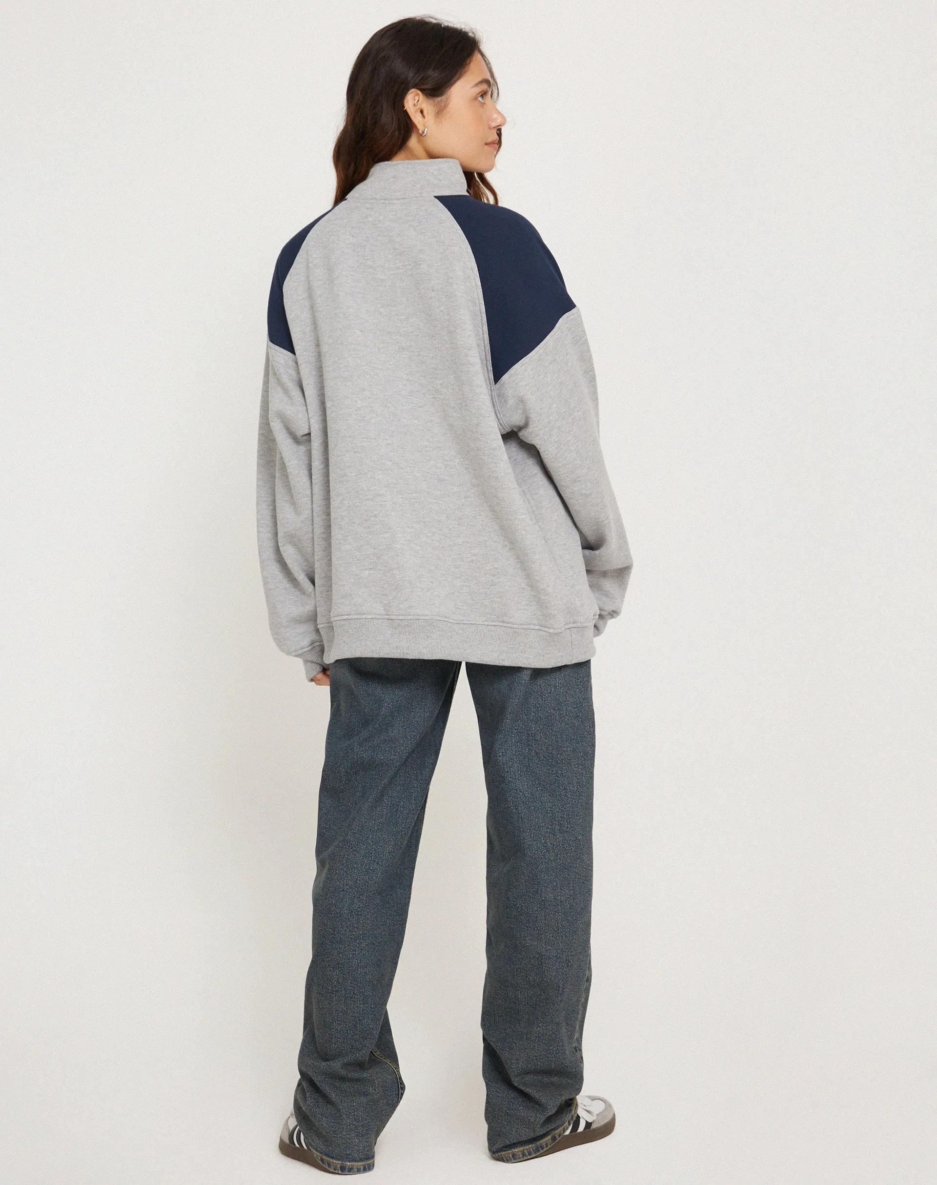 Laksa Sweatshirt in Grey and Marl Navy