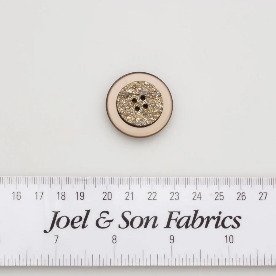 Large Brown Metallic Stone Button