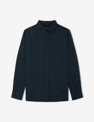 Linen Long Sleeve Shirt - Navy