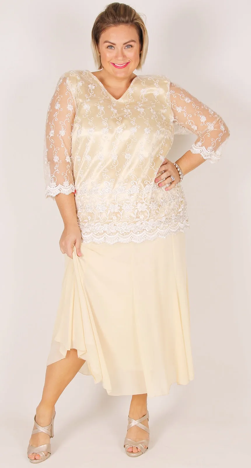 Lola 8 Gore Skirt Gold