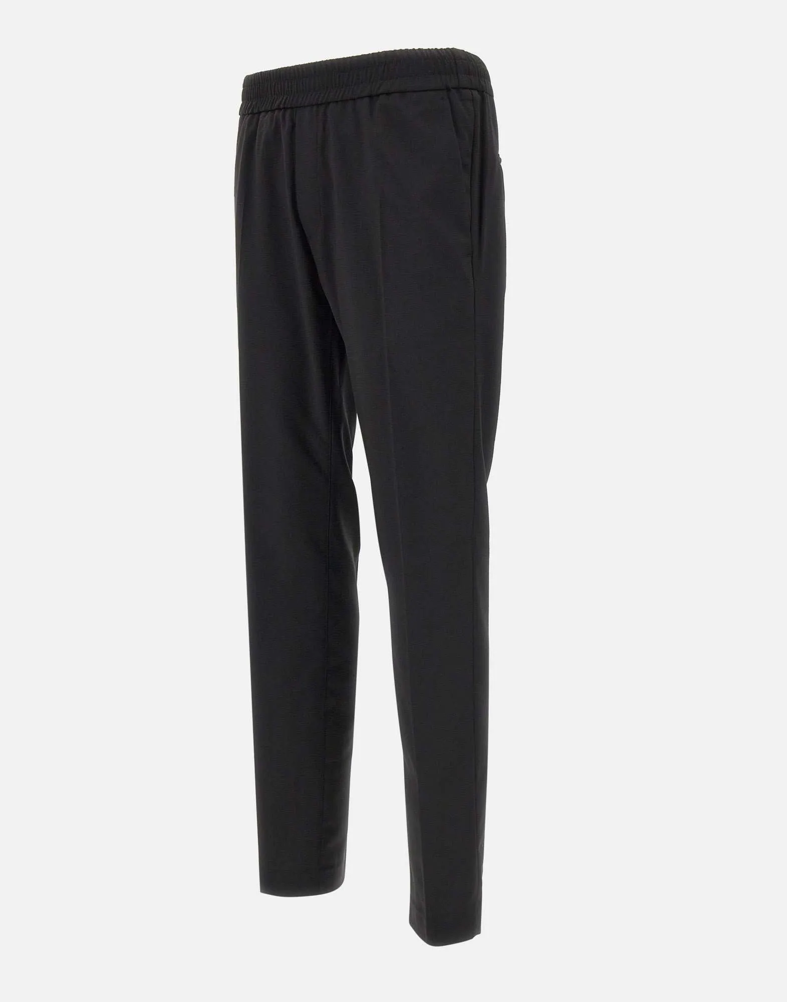 Men's Black Wool Blend Trousers