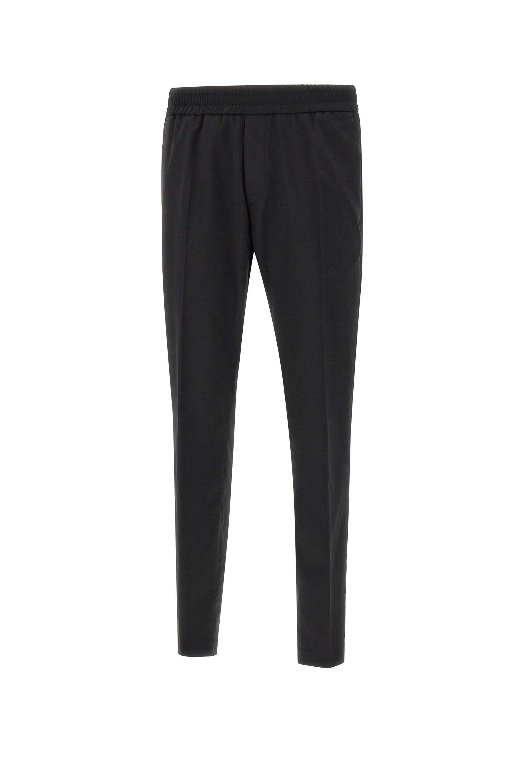 Men's Black Wool Blend Trousers