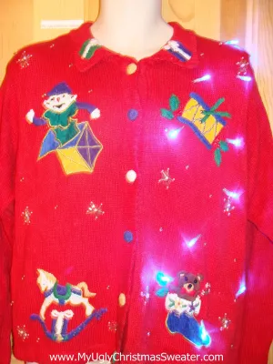 Need to Buy Christmas Sweaters? Light Up Sweater with Toys, Horse, Bear