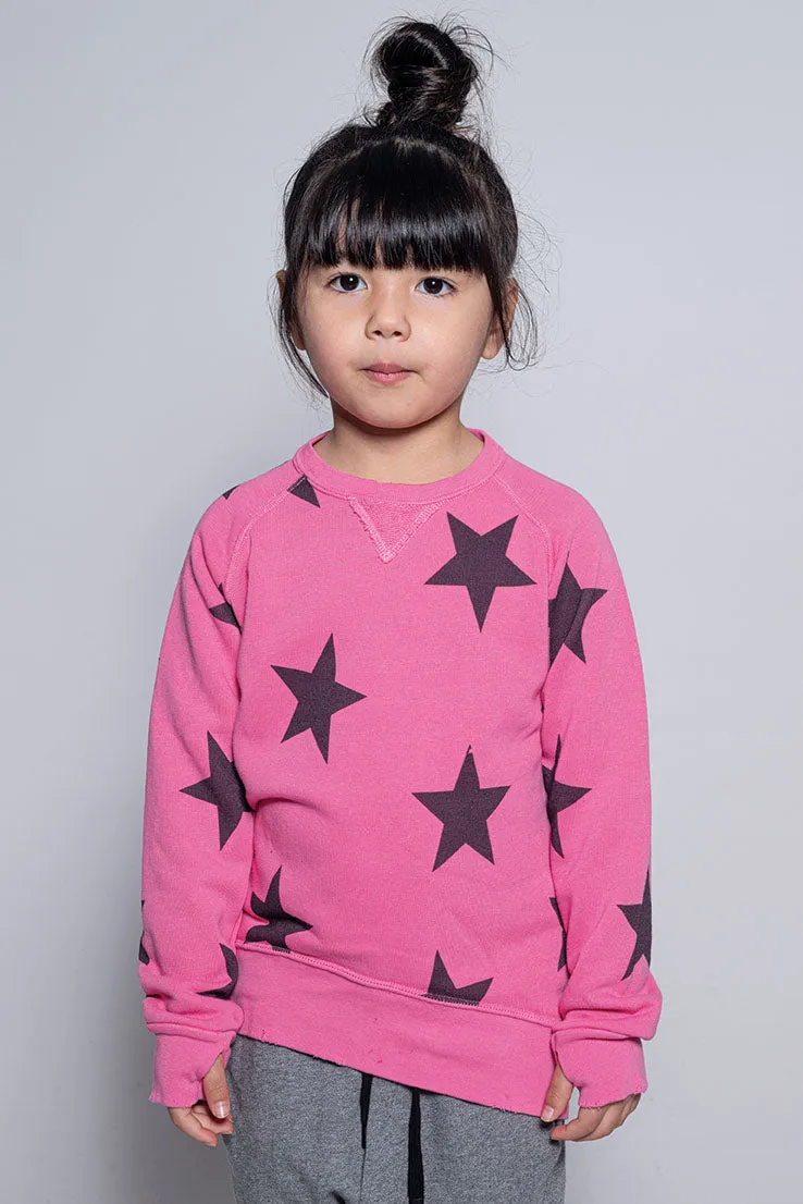 Nununu Star Kids Sweatshirt - Hot Pink