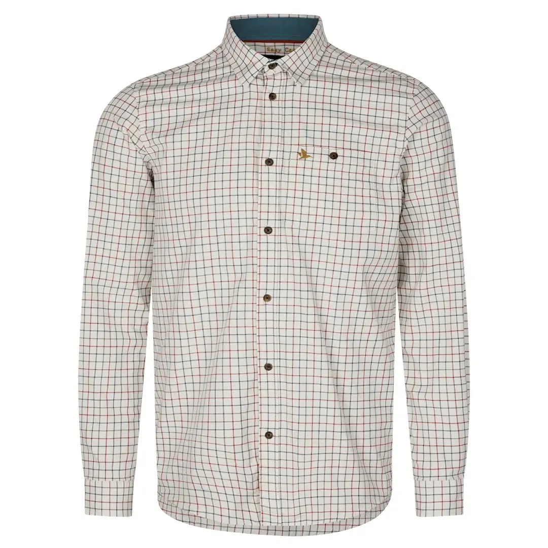 Oxford Shooting Shirt - Grape Leaf/Terracotta Check by Seeland