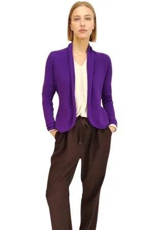 Pointelle Cashmere cardigan in Violet purple