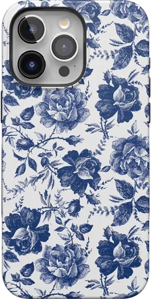 Rose to Fame | Blue & White Rose Floral Case