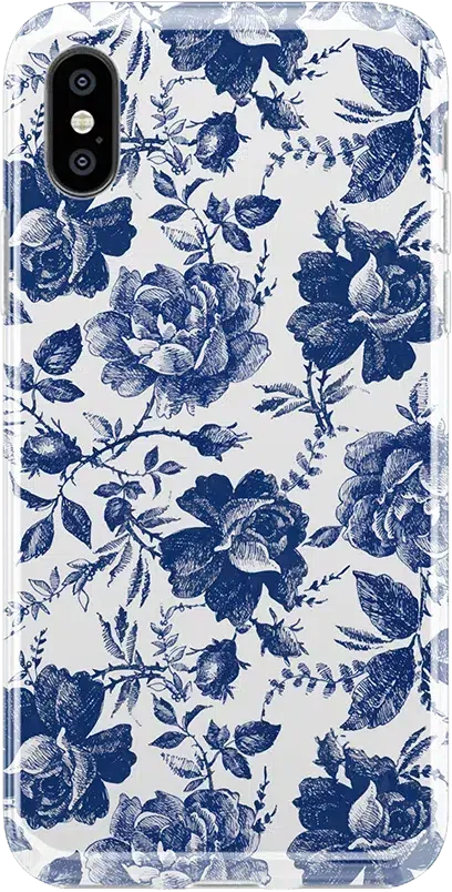 Rose to Fame | Blue & White Rose Floral Case