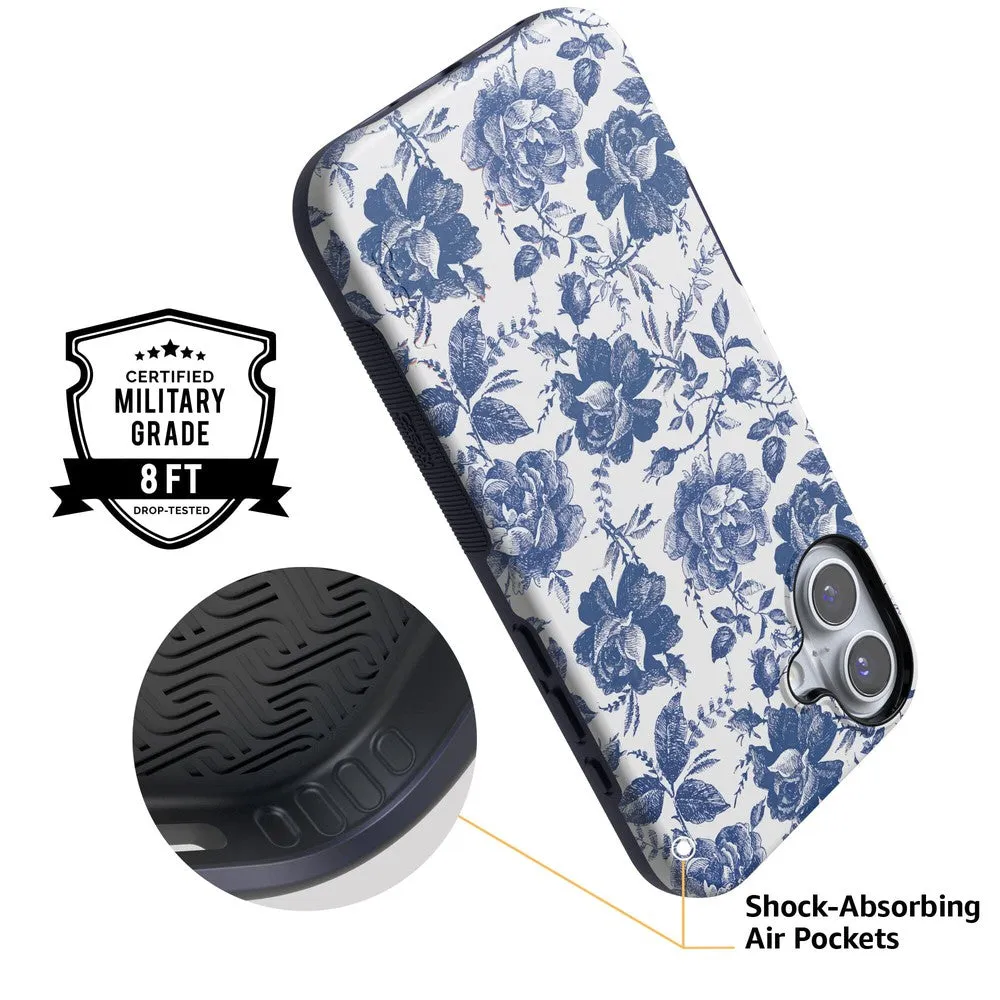 Rose to Fame | Blue & White Rose Floral Case