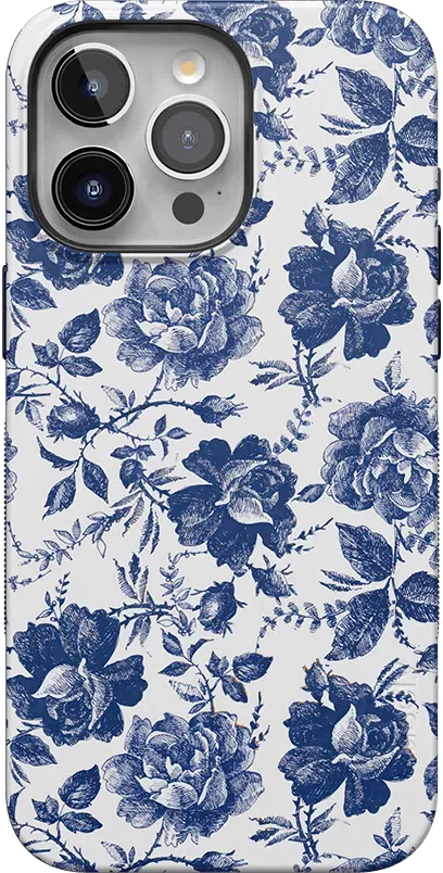 Rose to Fame | Blue & White Rose Floral Case