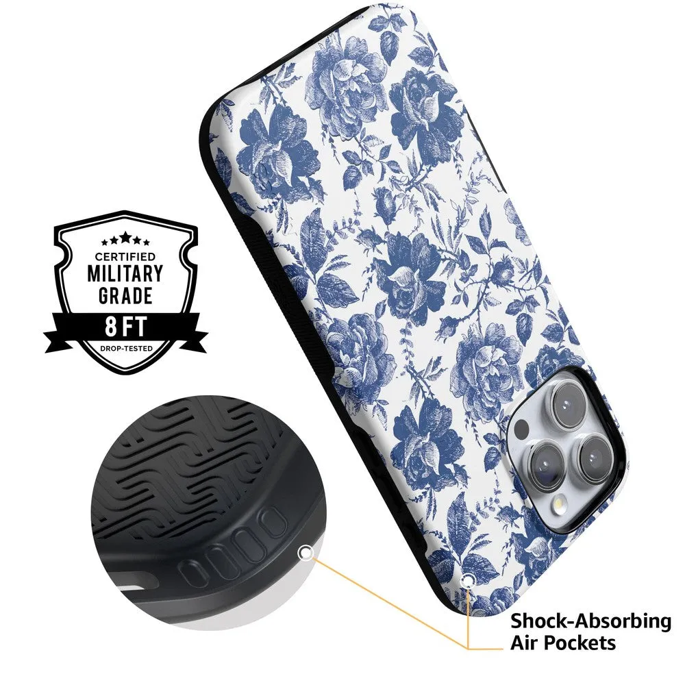 Rose to Fame | Blue & White Rose Floral Case