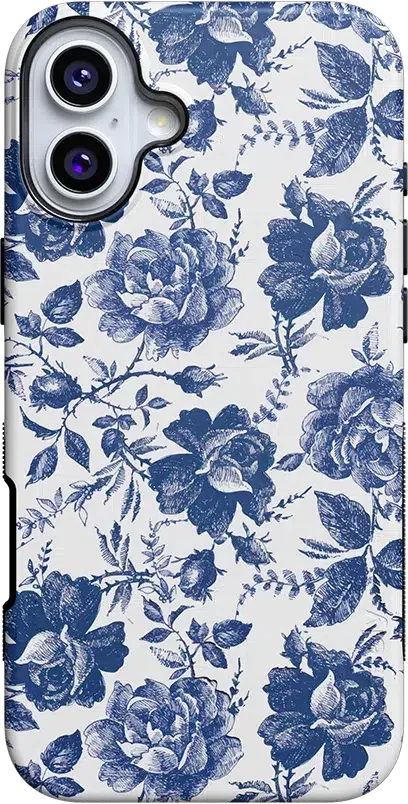 Rose to Fame | Blue & White Rose Floral Case