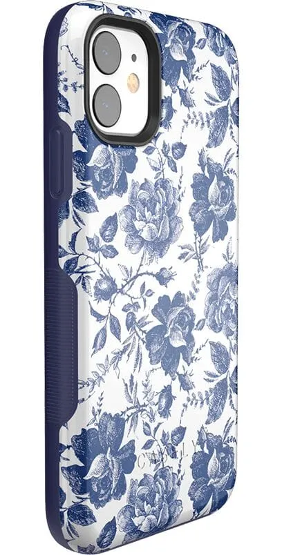 Rose to Fame | Blue & White Rose Floral Case