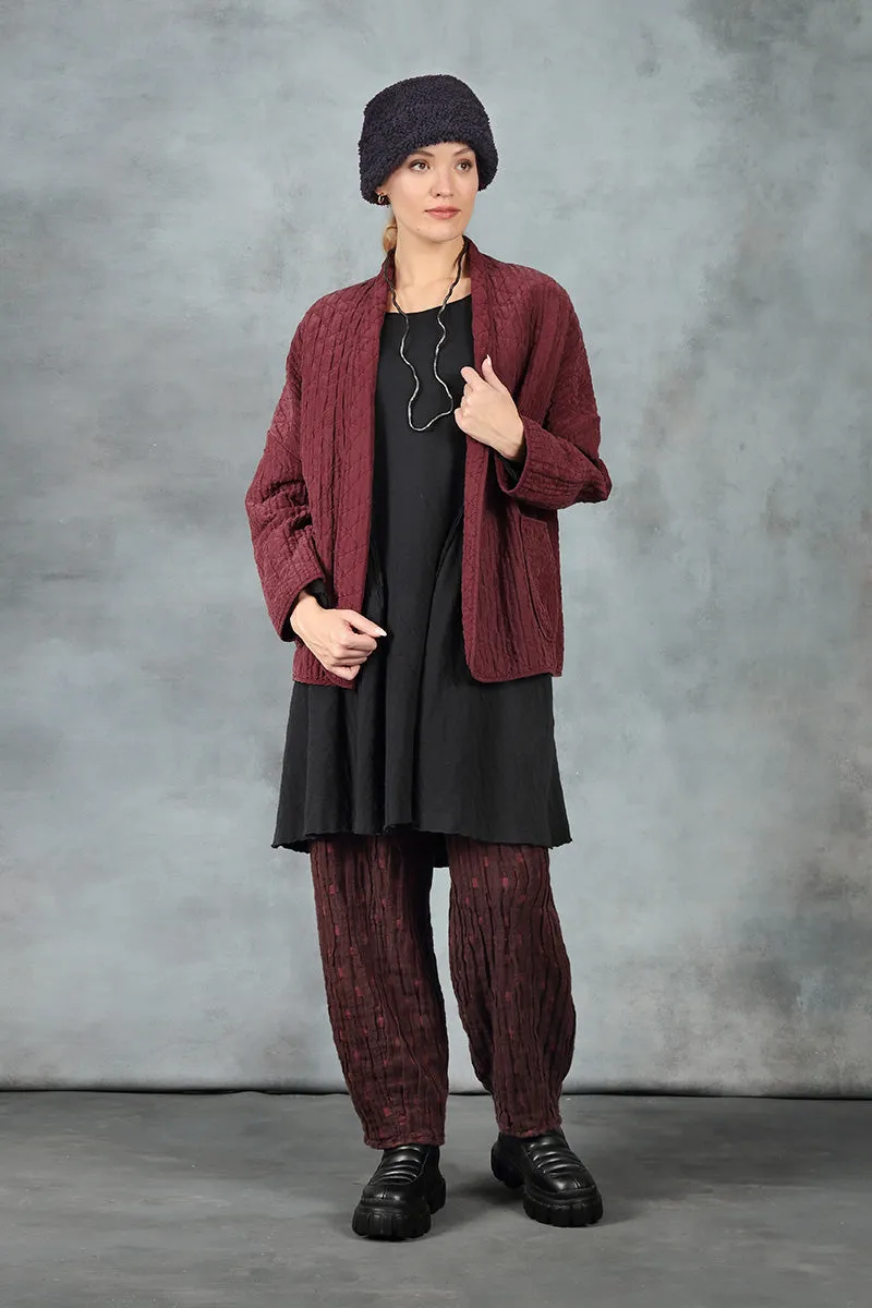 Taper Merlot Textured Linen Trousers