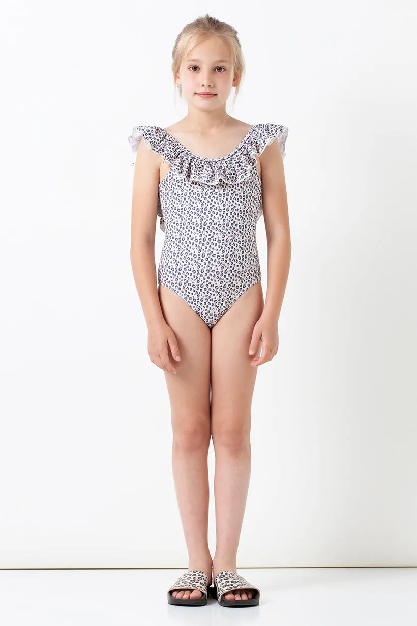 Tocoto Vintage Leopard Print Kids Swimsuit