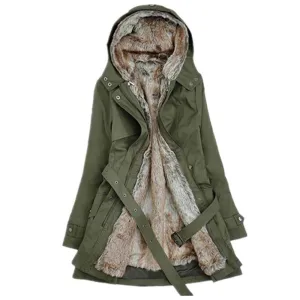 Winter warm cotton hooded coat