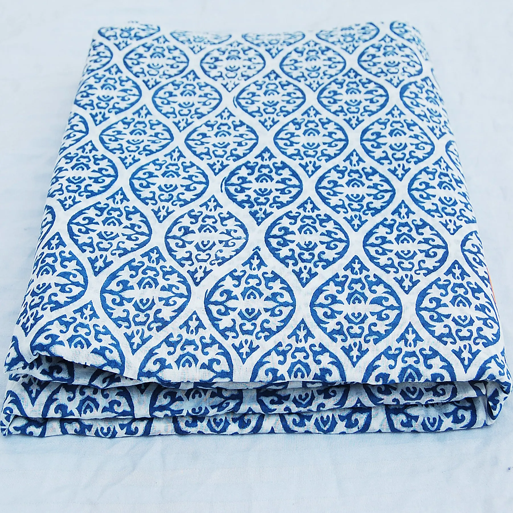 Wooden Block Printed Indian Cotton Voile Clothing Fabric - CraftJaipur