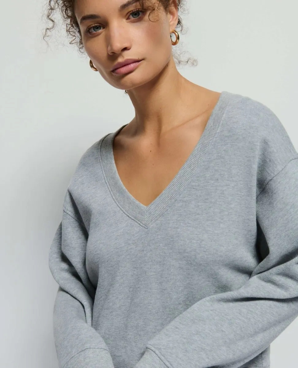 Wyatt Oversized VNeck Sweatshirt Grey