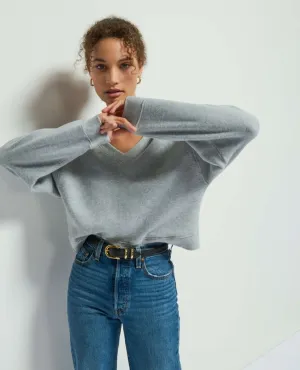 Wyatt Oversized VNeck Sweatshirt Grey