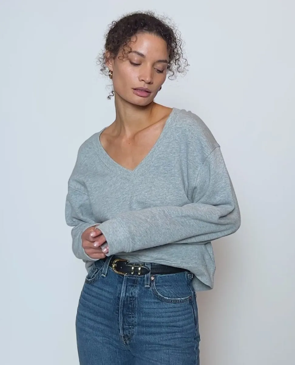 Wyatt Oversized VNeck Sweatshirt Grey